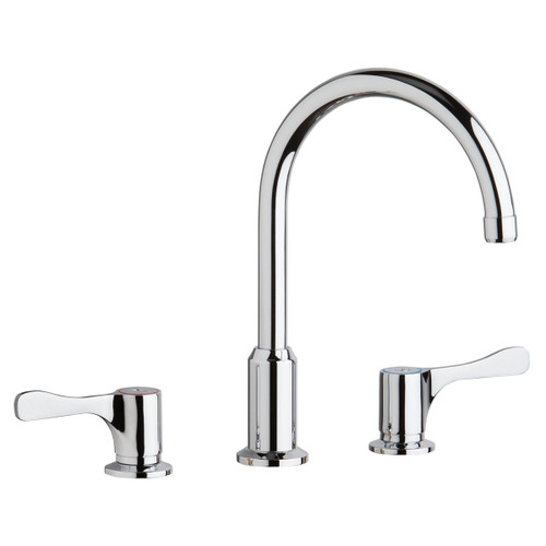 Elkay Deck Mount Faucet with Arc Spout and 4" Lever Handles -Chrome - LKD2439BHC