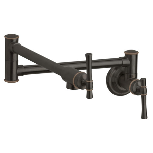 ELKAY  LKEC2091RB Explore Wall Mount Single Hole Pot Filler Kitchen Faucet with Lever Handles -Oil Rubbed Bronze