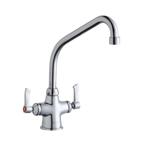ELKAY  LK500HA08L2 Single Hole with Concealed Deck Faucet with 8" High Arc Spout 2" Lever Handles -Chrome