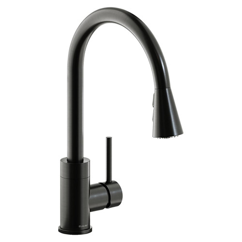 Elkay Avado Single Hole Kitchen Faucet with Pull-down Spray and Forward Only Lever Handle - Black Stainless - LKAV3031BK
