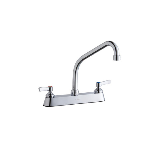 ELKAY  LK810HA08L2 8" Centerset with Exposed Deck Faucet with 8" High Arc Spout 2" Lever Handles -Chrome