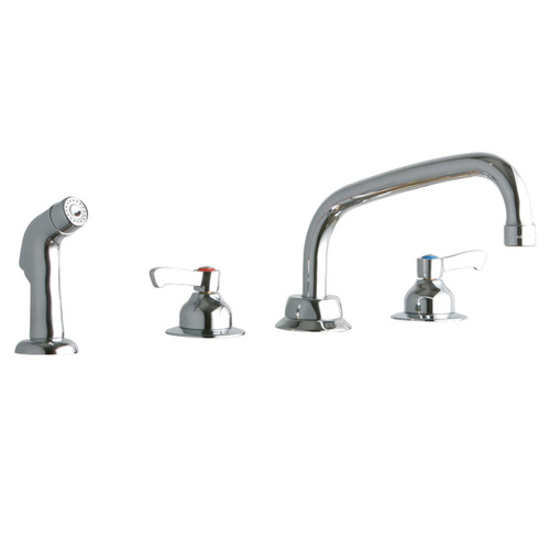 Elkay 8" Widespread Faucet with 8" Arc Tube Spout 2" Lever Handles with Side Spray -Chrome - LK801AT08L2