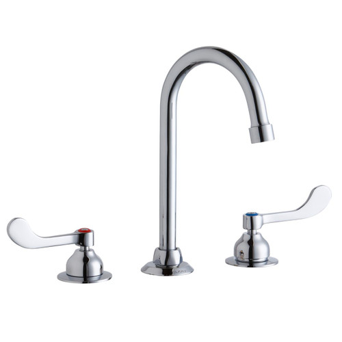 Elkay 8" Widespread Faucet with 5" Gooseneck Spout 4" Wristblade Handles -Chrome - LK800GN05T4