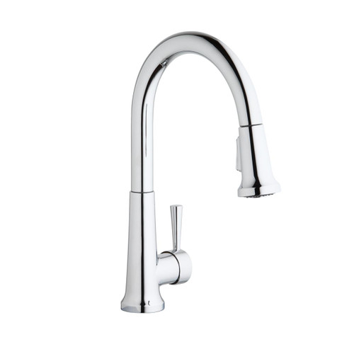 ELKAY LK6000CR Everyday Single Hole Deck Mount Kitchen Faucet with Pull-down Spray Forward Only Lever Handle -Chrome