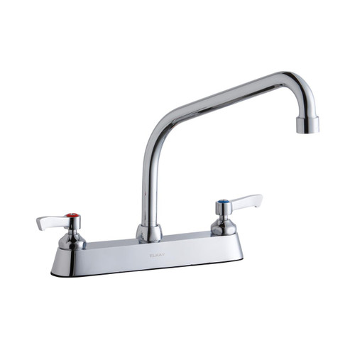 ELKAY  LK810HA10L2 8" Centerset with Exposed Deck Faucet with 10" High Arc Spout 2" Lever Handles -Chrome