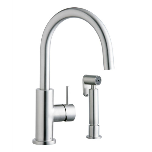 ELKAY  LK7922SSS Allure Single Hole Kitchen Faucet with Lever Handle and Side Spray Satin Stainless Steel