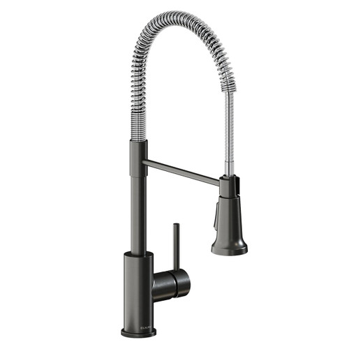 ELKAY  LKAV2061BKCR Avado Single Hole Kitchen Faucet with Semi-professional Spout and Lever Handle Black Stainless and Chrome