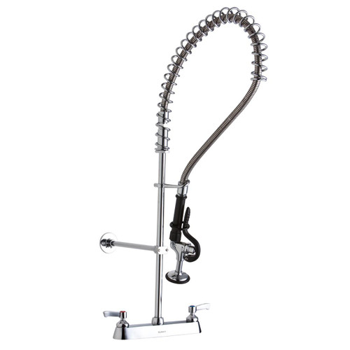 ELKAY  LK843LC 8in Centerset Exposed Deck Mount Faucet 44in Flexible Hose w/1.2 GPM Spray Head 2in Lever Handles 1.2 GPM Spray Head