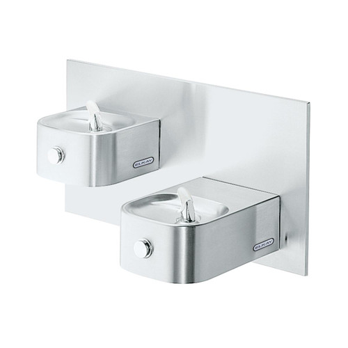 Elkay Soft Sides Bi-Level Drinking Fountain Non-Filtered Non-Refrigerated - Stainless - EDFP217C