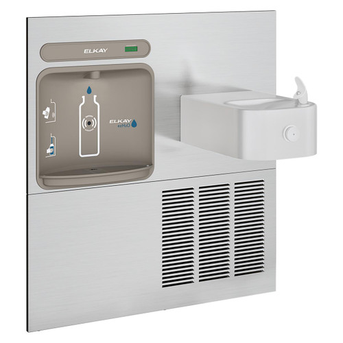 Elkay ezH2O Retrofit Bottle Filling Station & Soft Sides Fountain, Non-Filtered Refrigerated - Stainless - EZWS-ERFP8-RF