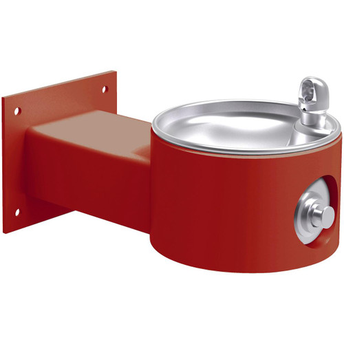 ELKAY  4405FRK- Red Halsey Taylor Endura II Tubular Outdoor Drinking Fountain Wall Mount Non-Filtered Non-Refrigerated Freeze Resistant - Red
