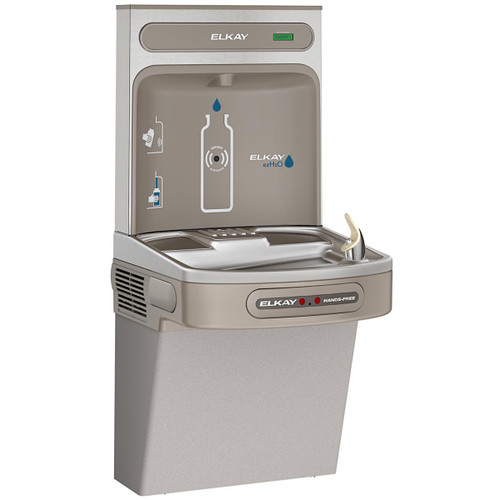 Elkay ezH2O Bottle Filling Station with Single ADA Cooler Hands Free Activation, Non-Filtered Refrigerated -Light Gray - EZO8WSLK