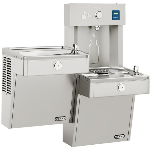 ELKAY VRCTLDDWSK ezH2O Vandal-Resistant Bottle Filling Station, & Bi-Level Cooler, Non-Filtered Non-Refrigerated - Stainless