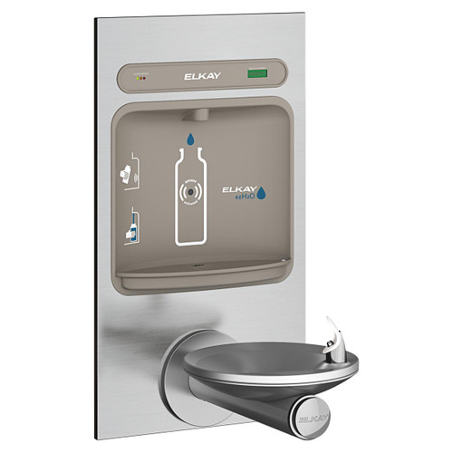 ELKAY  LZWS-EDFPBM114K ezH2O Bottle Filling Station with Integral SwirlFlo Fountain, Filtered Non-Refrigerated - Stainless