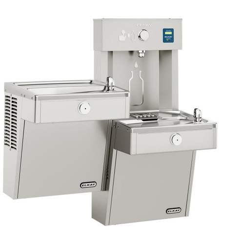 Elkay ezH2O Vandal-Resistant Bottle Filling Station &, Bi-Level Cooler Filtered Refrigerated - Stainless - LVRCTL8WSK