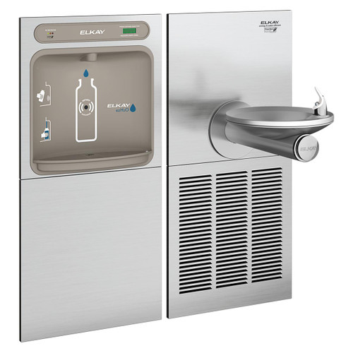 Elkay ezH2O Bottle Filling Station & SwirlFlo Single Fountain, High Efficiency Filtered Refrigerated - Stainless - LZWS-SFGRN8K