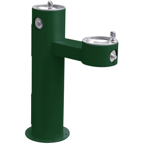 ELKAY  4420FRKEVG Halsey Taylor Endura II Tubular Outdoor Drinking Fountain Bi-Level Pedestal Non-Filtered Non-Refrigerated Freeze Resistant - Evergreen