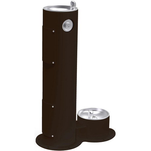ELKAY  LK4400DBFRKBLK Outdoor Drinking Fountain Pedestal with Pet Station, Non-Filtered Non-Refrigerated, Freeze Resistant, - Black