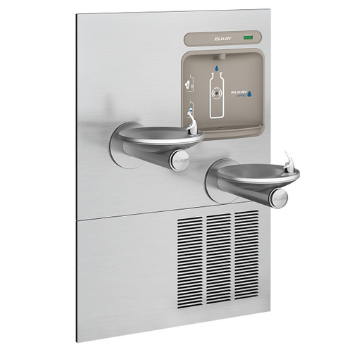 Elkay ezH2O Bottle Filling Station with Bi-Level Integral SwirlFlo Fountain, Refrigerated Non-Filtered Refrigerated - Stainless - EZWS-ERPBM28K