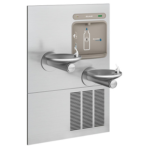 Elkay ezH2O Bottle Filling Station with Bi-Level Integral SwirlFlo Fountain, Filtered Refrigerated - Stainless - LZWS-LRPBM28K