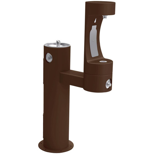 ELKAY  4420BF1LFRKBRN Halsey Taylor Endura II Outdoor HydroBoost Lower Bottle Filling Station Bi-Level Pedestal Non-Filtered Non-Refrigerated FR - Brown