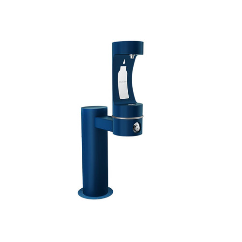 Elkay Outdoor ezH2O Bottle Filling Station Single Pedestal, Non-Filtered Non-Refrigerated Freeze Resistant - Blue - LK4410BFFRKBLU