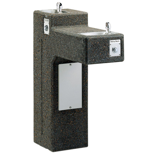 ELKAY  4595FR Halsey Taylor Outdoor Sierra Stone Drinking Fountain Bi-Level Pedestal Non-Filtered Non-Refrigerated Freeze Resistant