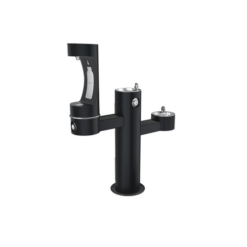 Elkay Outdoor ezH2O Middle Bottle Filling Station Tri-Level Pedestal, Non-Filtered Non-Refrigerated FR - Black - LK4430BF1MFRKBLK