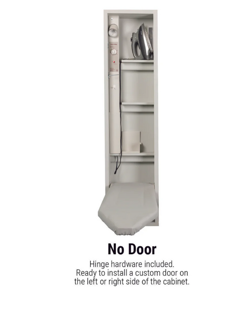 Iron-A-Way Ironing Center - 42" Built In Ironing Board With Electric System, Light, and Toggle Switch - No Door - E42NDU