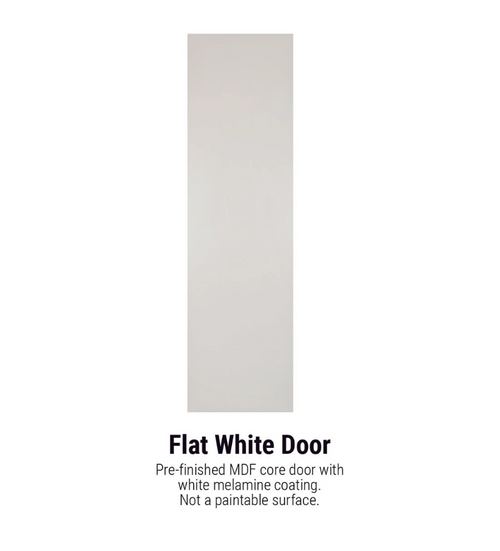 Iron-A-Way Ironing Center - 42" Built-In Ironing Board With Electric System, Light and Toggle Switch - Left Hinged Flat White Door - E42FWU-L