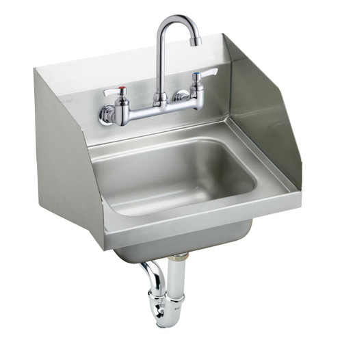 ELKAY  CHS1716LRSC Stainless Steel 16-3/4" x 15-1/2" x 13", Single Bowl Wall Hung Handwash Sink Kit