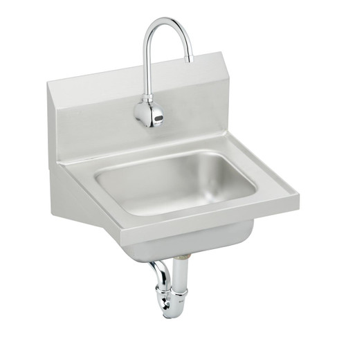 Elkay Stainless Steel 16-3/4" x 15-1/2" x 13", Single Bowl Wall Hung Handwash Sink Kit - CHS1716SACTMC