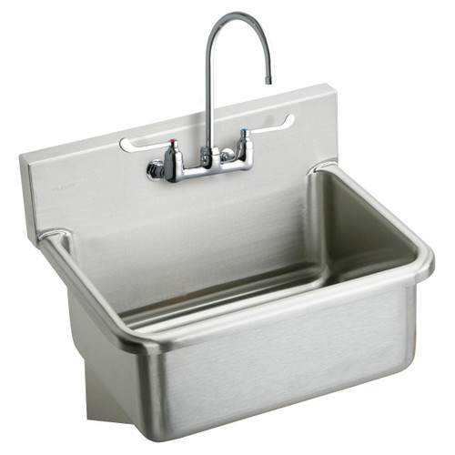 Elkay Stainless Steel 31" x 19.5" x 10-1/2", Wall Hung Single Bowl Hand Wash Sink Kit - EWS3120W6C