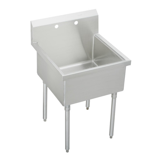 Elkay Weldbilt Stainless Steel 27" x 27-1/2" x 14" Floor Mount, Single Compartment Scullery Sink - WNSF81240