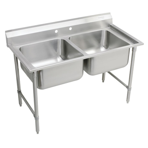 Elkay Rigidbilt Stainless Steel 47-1/4" x 29-3/4" x 12-3/4", Floor Mount, Double Compartment Scullery Sink - RNSF82362