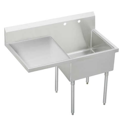Elkay Sturdibilt Stainless Steel 49-1/2" x 27-1/2" x 14" Floor Mount, Single Compartment Scullery Sink w/ Drainboard - SS8124L1