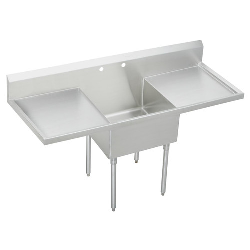 ELKAY  SS8124LR0 Sturdibilt Stainless Steel 72" x 27-1/2" x 14" Floor Mount, Single Compartment Scullery Sink with Drainboard