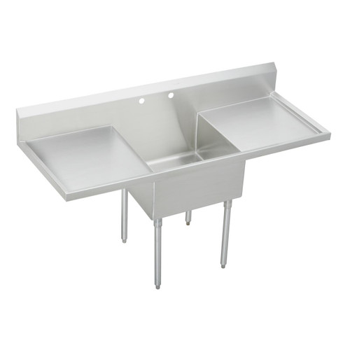 ELKAY SS8130LR1 Sturdibilt Stainless Steel 78" x 27-1/2" x 14" Floor Mount, Single Compartment Scullery Sink with Drainboard