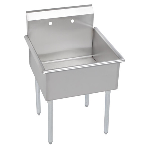 Elkay Dependabilt Stainless Steel 27" x 27-1/2" x 42" 18 Gauge One Compartment Budget Sink with Stainless Steel Legs - B1C24X24X