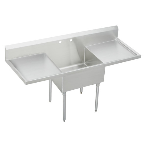 ELKAY  SS8136LR0 Sturdibilt Stainless Steel 84" x 27-1/2" x 14" Floor Mount, Single Compartment Scullery Sink with Drainboard