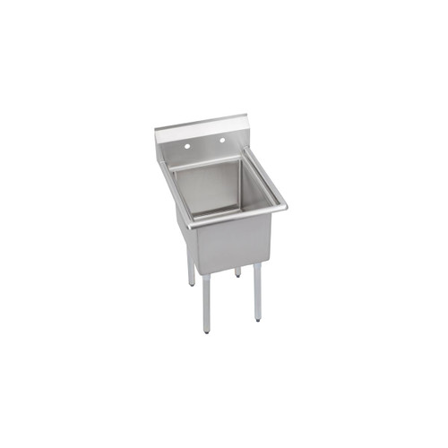 Elkay Dependabilt Stainless Steel 23" x 29-13/16" x 43-3/4" 16 Gauge One Compartment Sink with Stainless Steel Legs - 14-1C18X24-0X