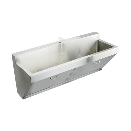 Elkay Stainless Steel 60" x 23" x 26", Wall Hung Double Station Surgeon Scrub Sink Kit - EWSF260262