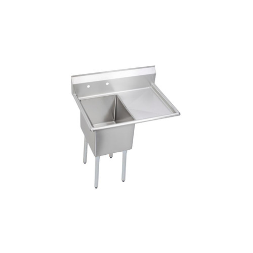 ELKAY  14-1C18X24-R-18X Dependabilt Stainless Steel 38-1/2" x 29-13/16" x 43-3/4" 16 Gauge One Compartment Sink w/ 18" Right Drainboard and Stainless Steel Legs