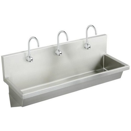 ELKAY  EWMA6020SACC Stainless Steel 60" x 20" x 8", Wall Hung Multiple Station Hand Wash Sink Kit