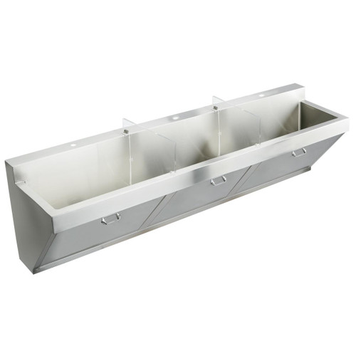 Elkay Stainless Steel 90" x 23" x 26", Wall Hung Triple Station Surgeon Scrub Sink - EWSF390263
