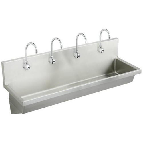 ELKAY  EWMA9620SACC Stainless Steel 96" x 20" x 8", Wall Hung Multiple Station Hand Wash Sink Kit