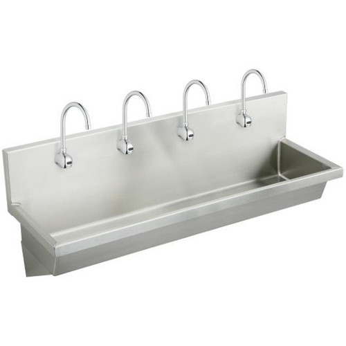 Elkay Stainless Steel 96" x 20" x 8", Wall Hung Multiple Station Hand Wash Sink Kit - EWMA9620SACTMC