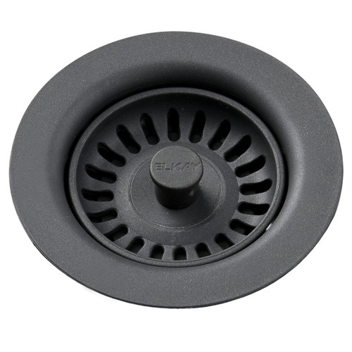 ELKAY  LKQS35CH Polymer Drain Fitting with Removable Basket Strainer and Rubber Stopper -Charcoal