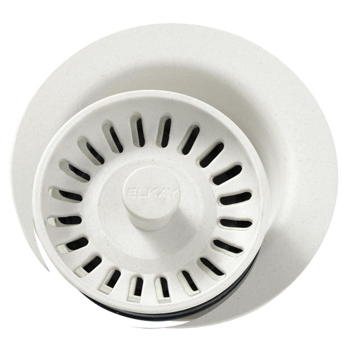 ELKAY LKQD35PA Polymer 3-1/2" Disposer Flange with Removable Basket Strainer and Rubber Stopper -Parchment