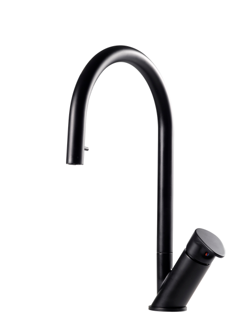 HamatUSA  WAPD-1000 MB Single Function Hidden Pull Down Kitchen Faucet in Matte Black